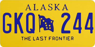 AK license plate GKQ244