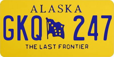 AK license plate GKQ247