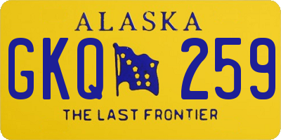 AK license plate GKQ259