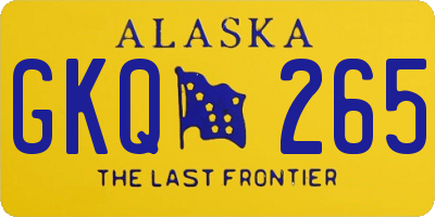 AK license plate GKQ265