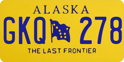 AK license plate GKQ278