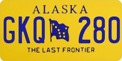 AK license plate GKQ280