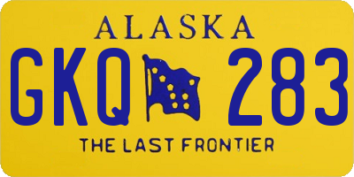 AK license plate GKQ283