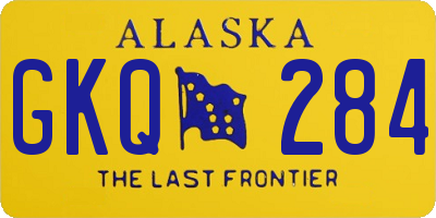 AK license plate GKQ284