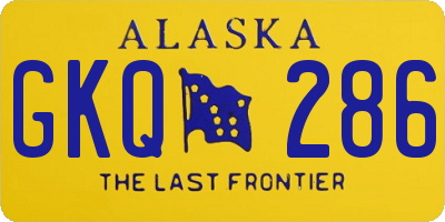 AK license plate GKQ286
