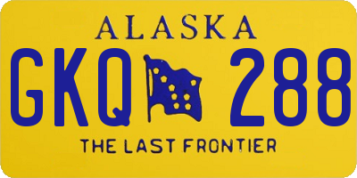 AK license plate GKQ288