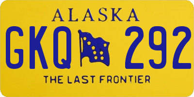 AK license plate GKQ292