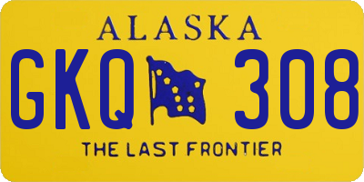 AK license plate GKQ308