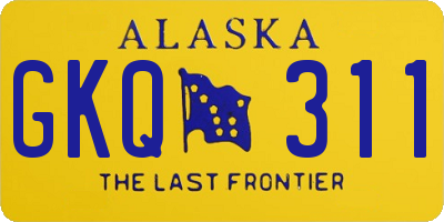 AK license plate GKQ311