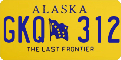 AK license plate GKQ312