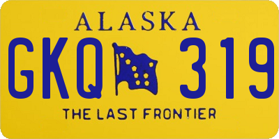 AK license plate GKQ319