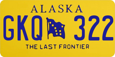 AK license plate GKQ322