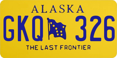 AK license plate GKQ326