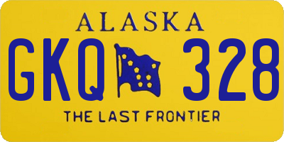 AK license plate GKQ328