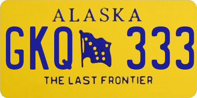 AK license plate GKQ333