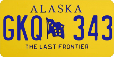 AK license plate GKQ343