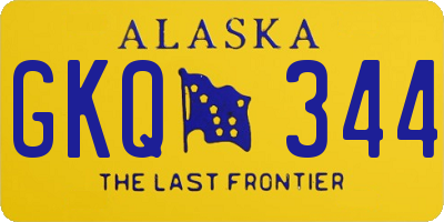 AK license plate GKQ344