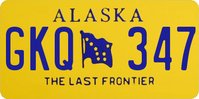 AK license plate GKQ347