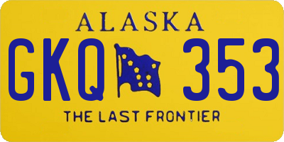 AK license plate GKQ353