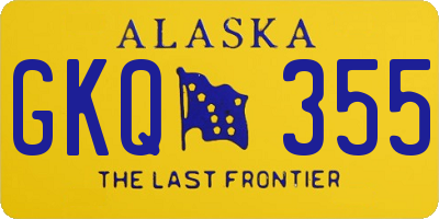 AK license plate GKQ355