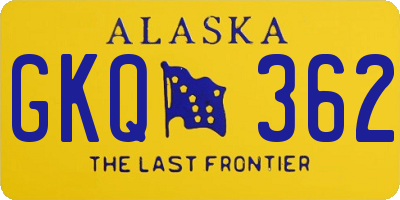 AK license plate GKQ362