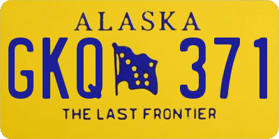 AK license plate GKQ371
