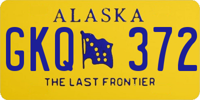 AK license plate GKQ372
