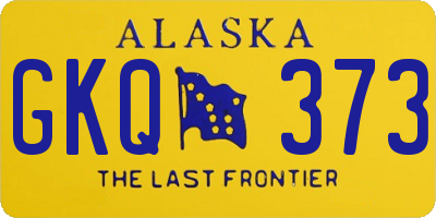 AK license plate GKQ373