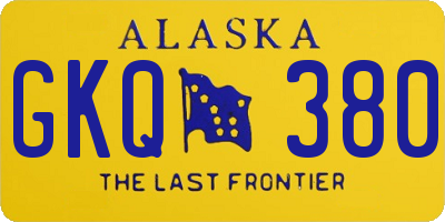 AK license plate GKQ380