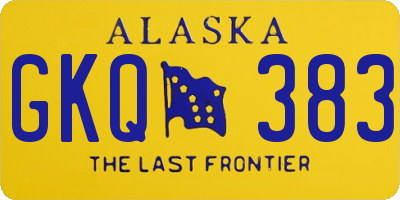 AK license plate GKQ383