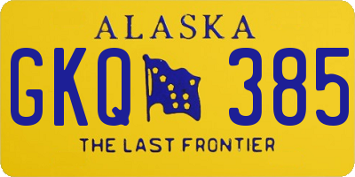 AK license plate GKQ385