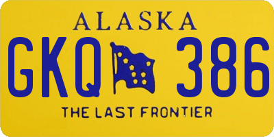 AK license plate GKQ386