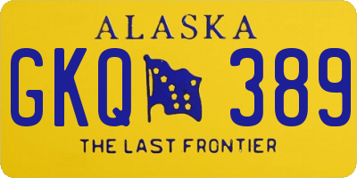 AK license plate GKQ389