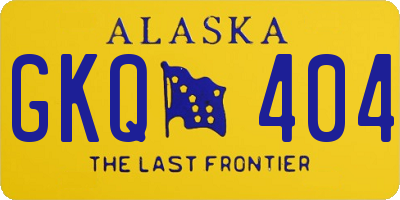 AK license plate GKQ404