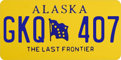 AK license plate GKQ407