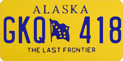 AK license plate GKQ418