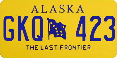 AK license plate GKQ423