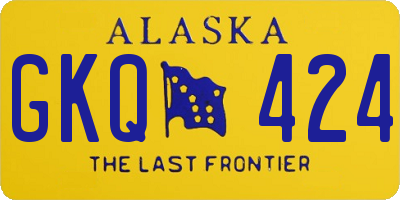 AK license plate GKQ424