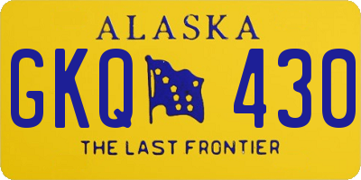 AK license plate GKQ430