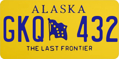 AK license plate GKQ432