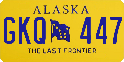 AK license plate GKQ447