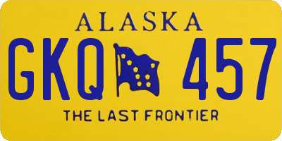 AK license plate GKQ457