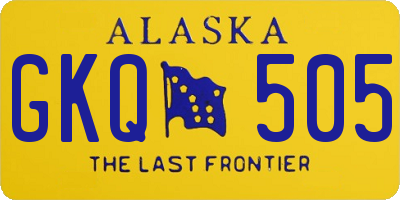 AK license plate GKQ505