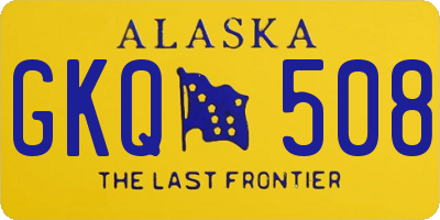 AK license plate GKQ508