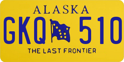 AK license plate GKQ510