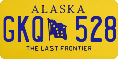 AK license plate GKQ528