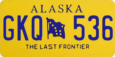 AK license plate GKQ536