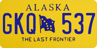 AK license plate GKQ537