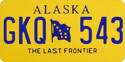 AK license plate GKQ543