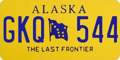 AK license plate GKQ544
